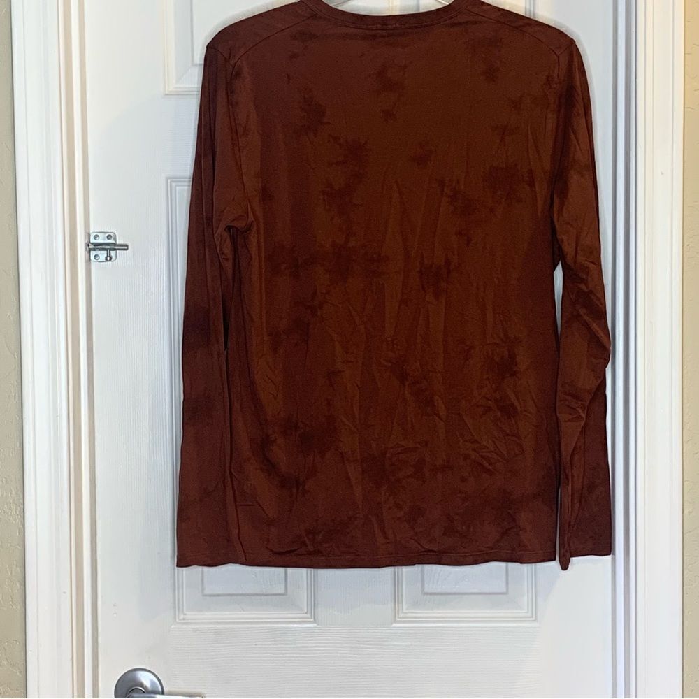 Lululemon The Fundamental Long Sleeve Shirt New Tide Shibori Date Brown Size M - Picture 4 of 7